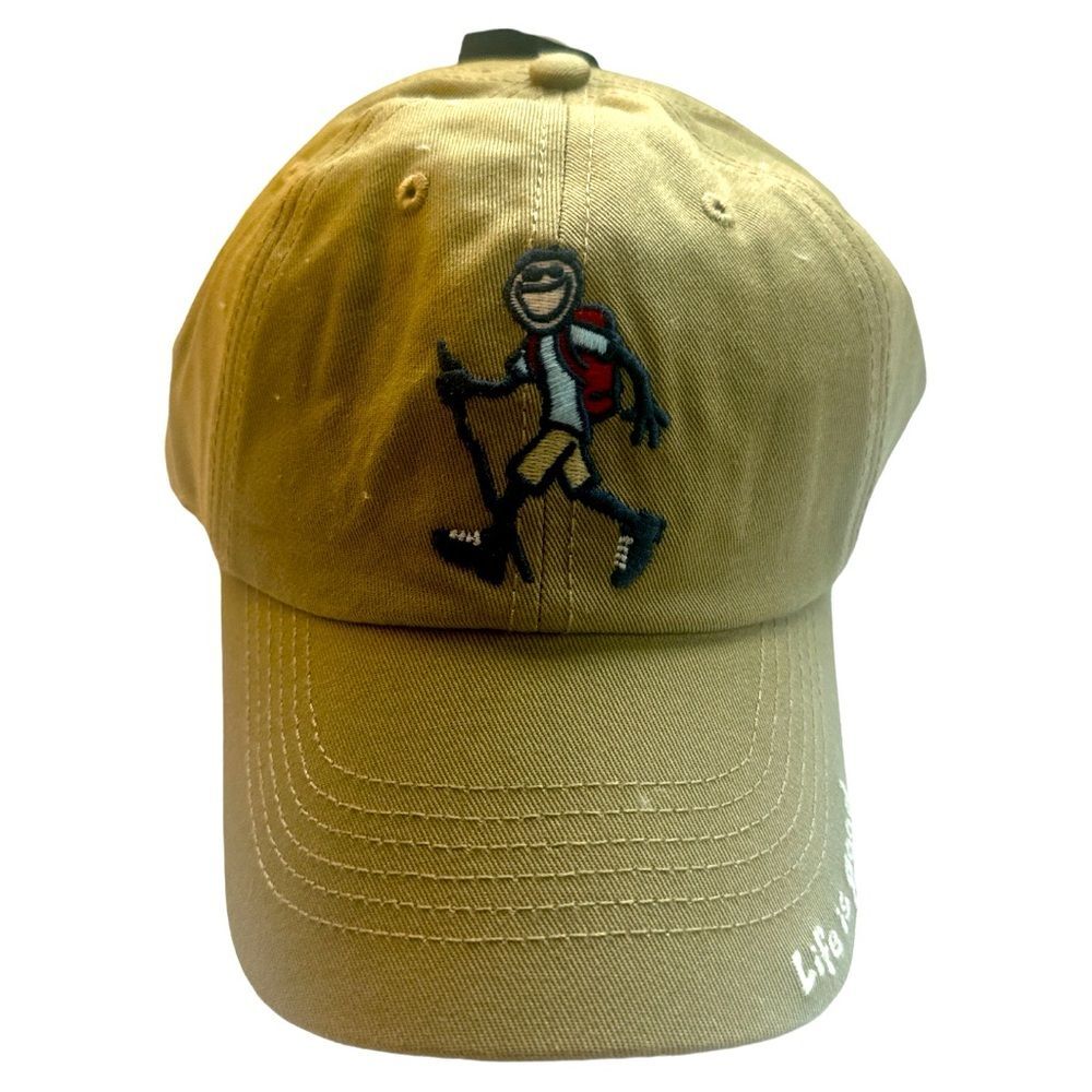 Life is Good Hiking Hat Embroidered Graphic Adjustable‎ Strapback Cap